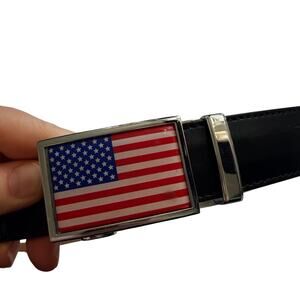 Men's Next Leather Golf Belt - USA Flag Buckle - 39"
